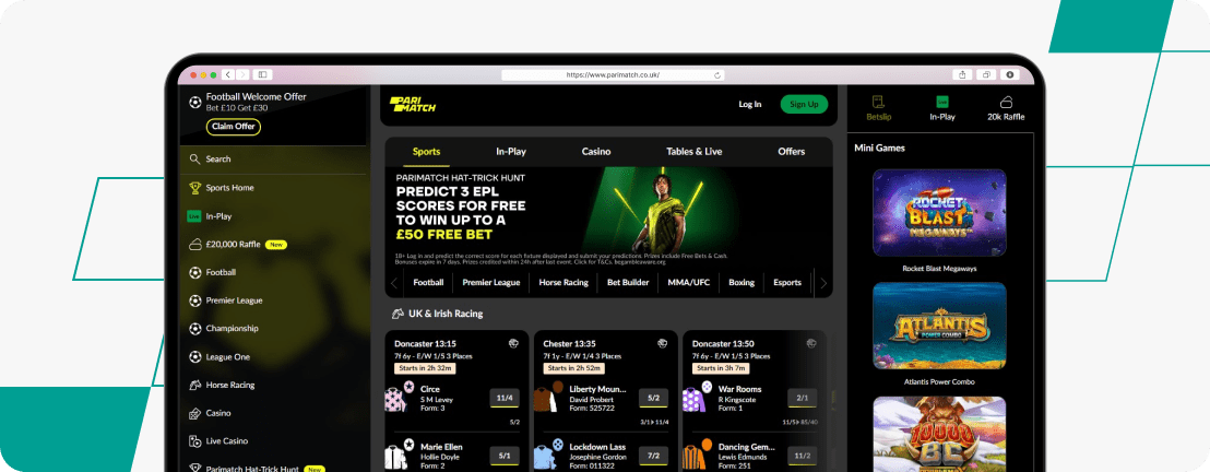 Parimatch homepage desktop screenshot
