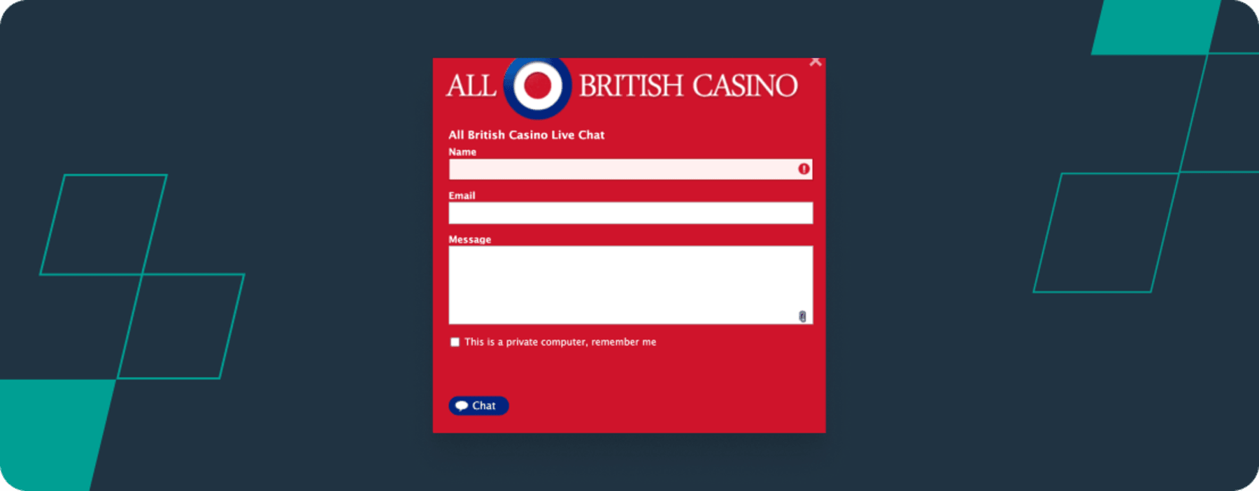 allbritishcasino support2 desktop screenshot